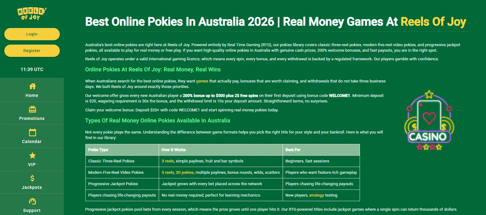 Current Reels of Joy RTG pokies or game lobby